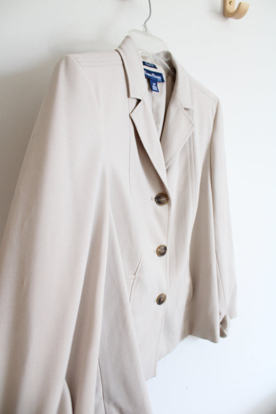 Evan-Picone Stretch Tan Blazer Jacket | 6P