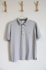 Izod Golf Gray & White Plaid Polo Shirt | M
