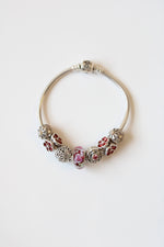 Pandora Red Flower Beaded Bracelet