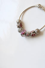 Pandora Red Flower Beaded Bracelet