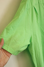 New Tide Point Lime Green Athletic Button-Down Shirt with Pocket | XXL
