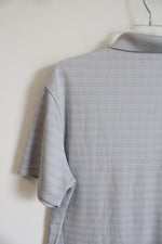 Izod Golf Gray & White Plaid Polo Shirt | M
