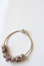 Pandora Red Flower Beaded Bracelet