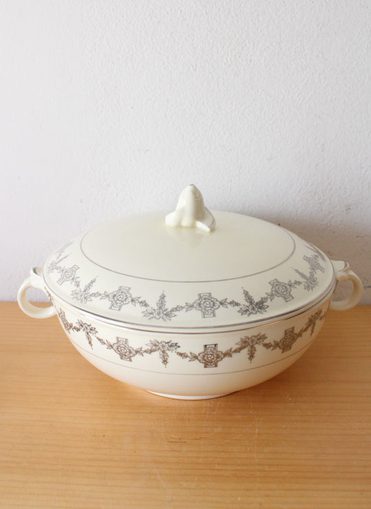 Taylor Smith USA Silver Floral Patterned Serving Dish