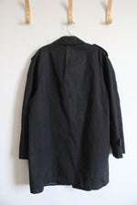 Misty Harbor Vintage Black Trench Coat | XL