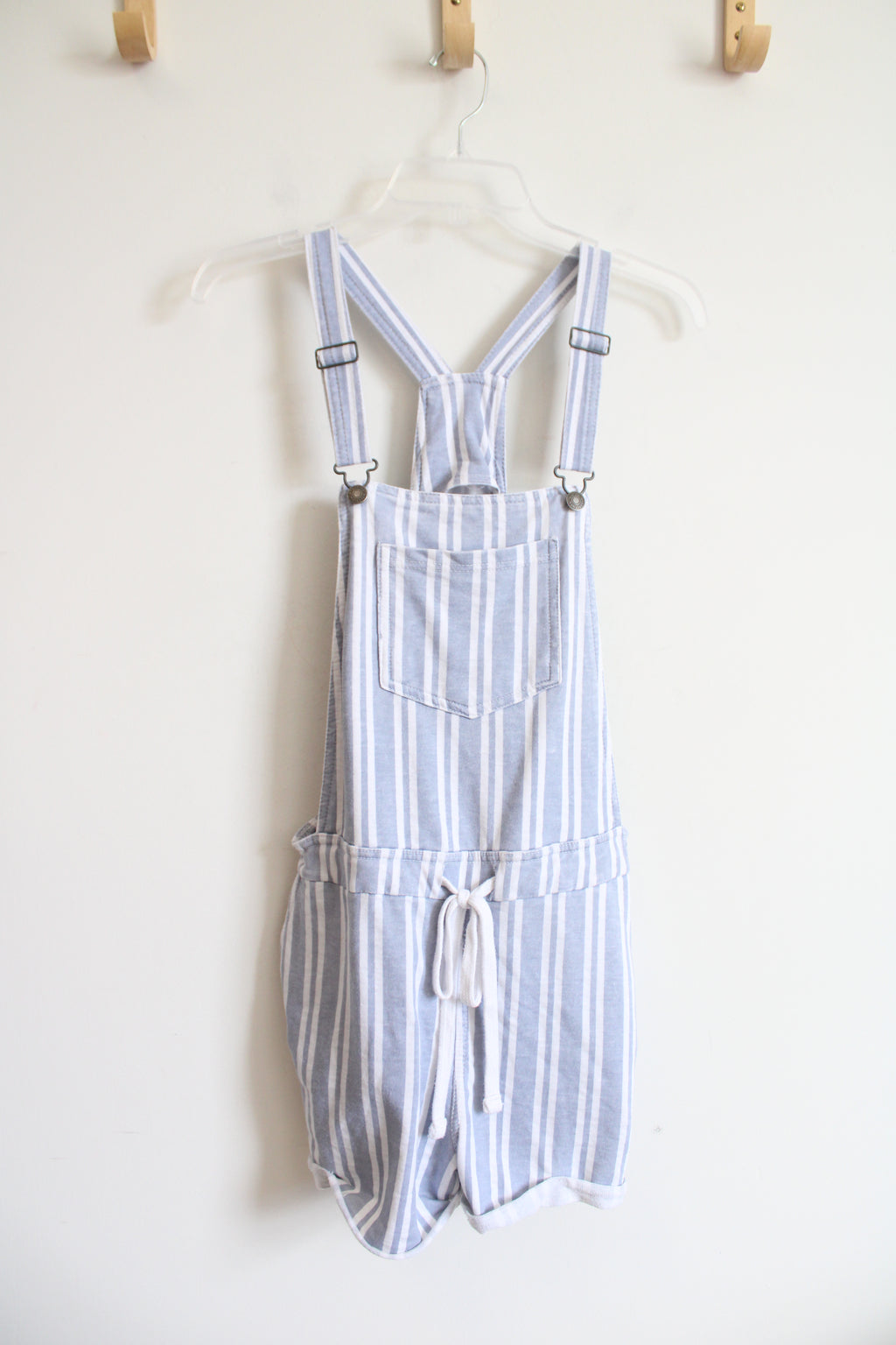 Wallflower Blue & White Striped Short Overalls | M