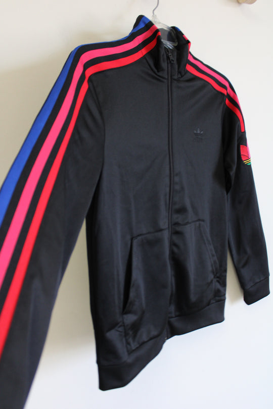 Adidas Adicolor Black Striped Sweatshirt Jacket | 10/12