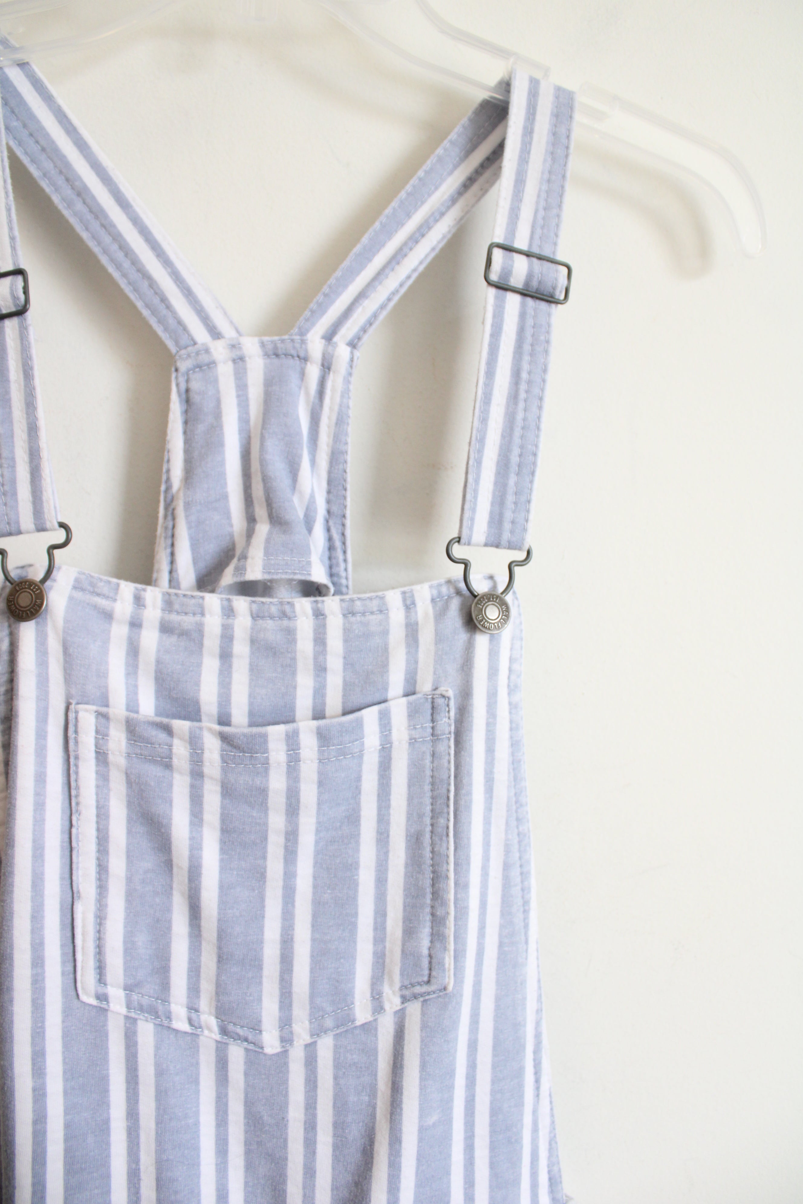 Wallflower Blue & White Striped Short Overalls | M