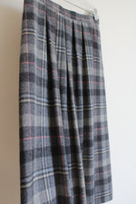 Pendleton Vintage Gray Plaid Wool Pleated Midi Skirt | 10
