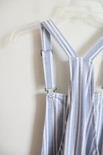 Wallflower Blue & White Striped Short Overalls | M