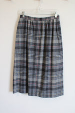 Pendleton Vintage Gray Plaid Wool Pleated Midi Skirt | 10