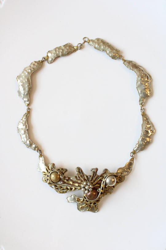 1960's Brustalist Mixed Metals NEcklace