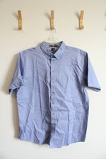 Harriton Blue Cotton Button Down Shirt | XL