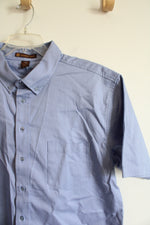 Harriton Blue Cotton Button Down Shirt | XL