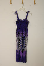 FC Purple Printed Vintage Style Midi Dress | S-M