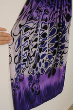 FC Purple Printed Vintage Style Midi Dress | S-M