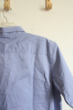 Harriton Blue Cotton Button Down Shirt | XL