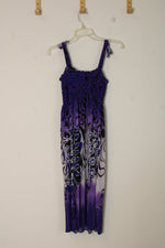FC Purple Printed Vintage Style Midi Dress | S-M