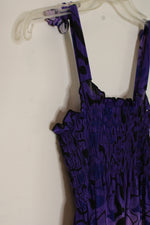 FC Purple Printed Vintage Style Midi Dress | S-M