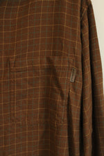 Woolrich Cotton Brown with Yellow and Blue Plaid Button-down Flannel Shirt | XL