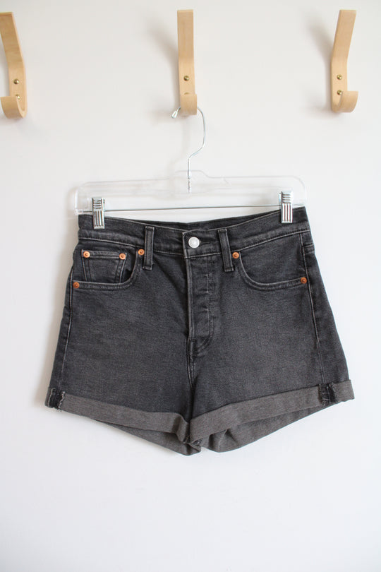 Levi's Black Cuffed Jean Shorts | 26