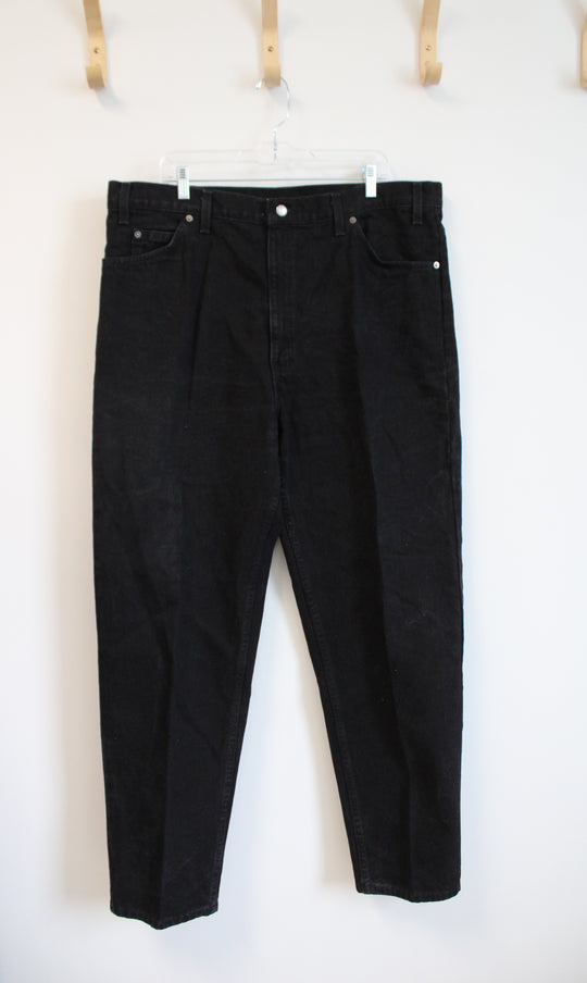 Levi's 550 Relaxed Fit Tapered Leg Black Jeans | 42X32