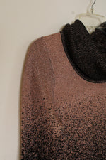 NY Collection Pink Shimmer Ombre Cowl Neck Dress | S