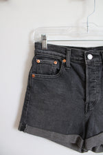 Levi's Black Cuffed Jean Shorts | 26