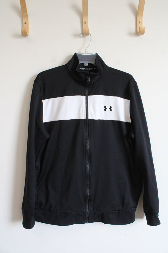 Under Armour Loose Black & White Full Zip Jacket | M