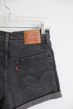 Levi's Black Cuffed Jean Shorts | 26