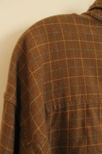 Woolrich Cotton Brown with Yellow and Blue Plaid Button-down Flannel Shirt | XL