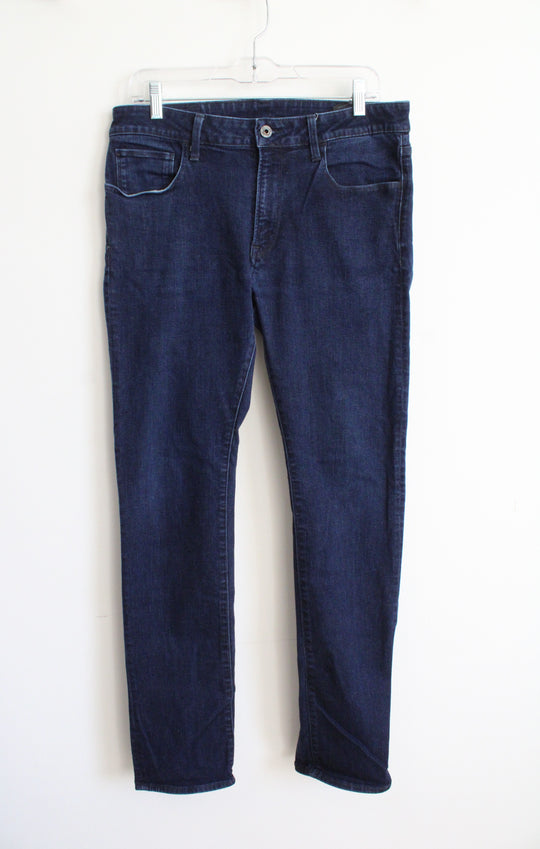 5-Star Raw Deconstructed Dark Wash Straight Jeans | 32X34