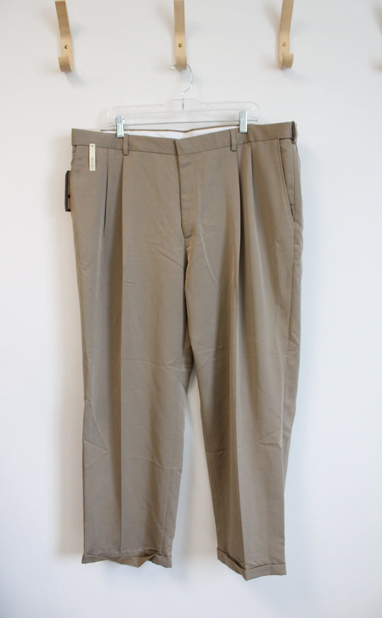 NEW Haggar Classic Fit Comfort Waist Tan Dress Pants | 42X29