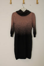 NY Collection Pink Shimmer Ombre Cowl Neck Dress | S