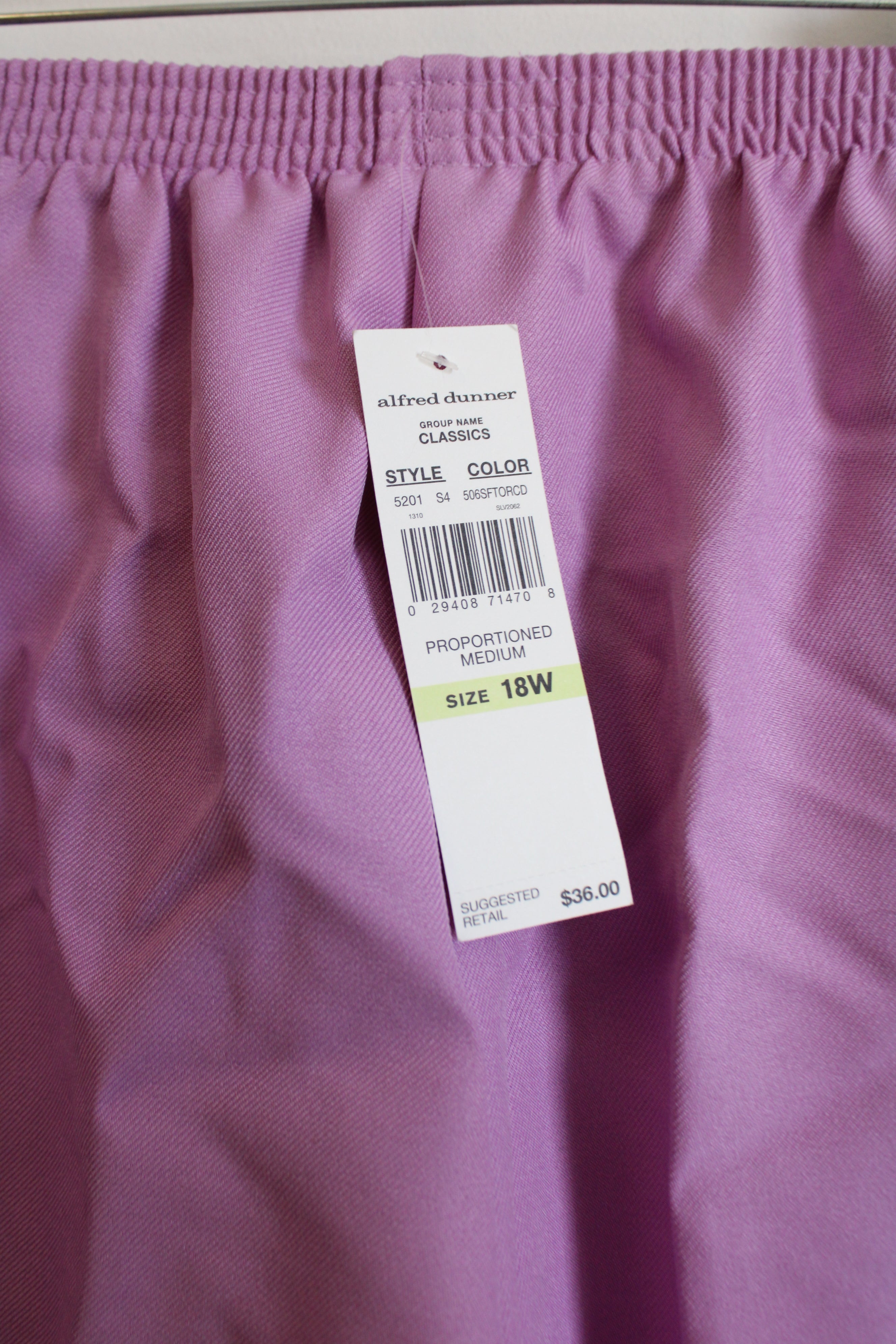 NEW Alfred Dunner Light Purple Pink Pants | 18W