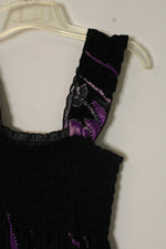 FC Purple and Black Printed Vintage Style Midi Dress | S-M