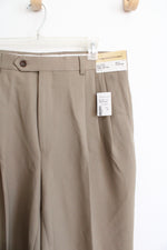 NEW Pronto Uomo 3 Pleat 100% Wool Tan Pant | 34