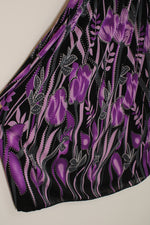 FC Purple and Black Printed Vintage Style Midi Dress | S-M