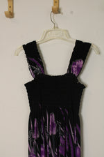 FC Purple and Black Printed Vintage Style Midi Dress | S-M