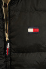 Tommy Hilfiger Reversible Black / Tan Zipper Puffer Vest with Logo