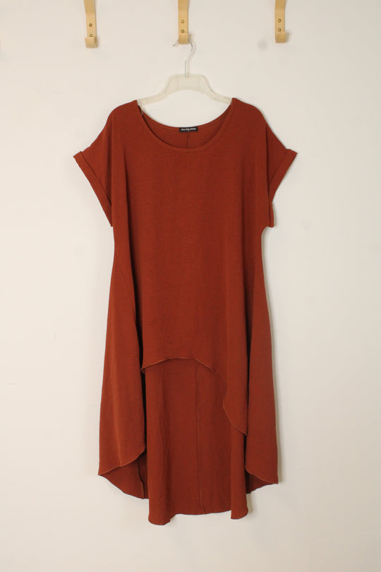 Cha Cha Vente Rust High-Low Short Sleeve Top | XL