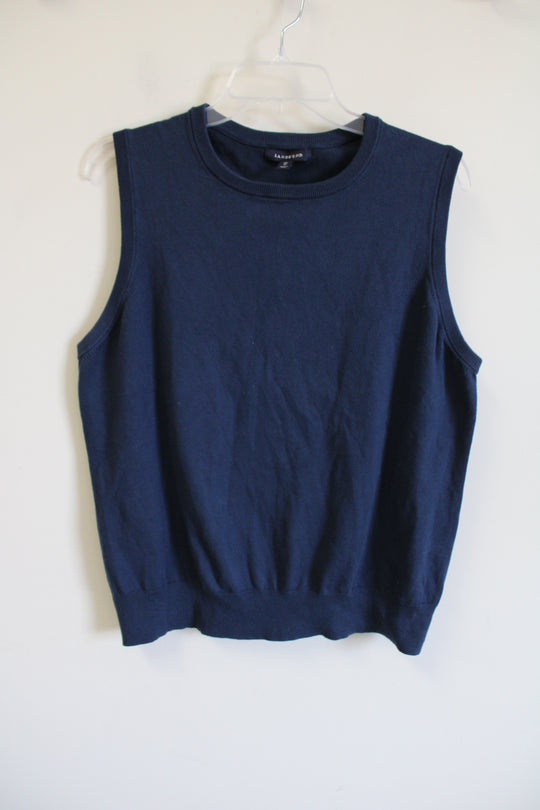 Lands' End Dark Navy Blue Sweater Vest | 18