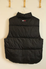 Tommy Hilfiger Reversible Black / Tan Zipper Puffer Vest with Logo