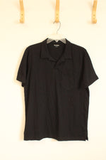 Old Navy Black Cotton SS Polo Shirt with Pocket | S