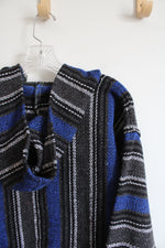 Earth Ragz Blue Gray Black & White Baja Hoodie | L