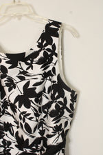 Luxe by Carmen Mark Valvo Black and White Floral Dress | 16
