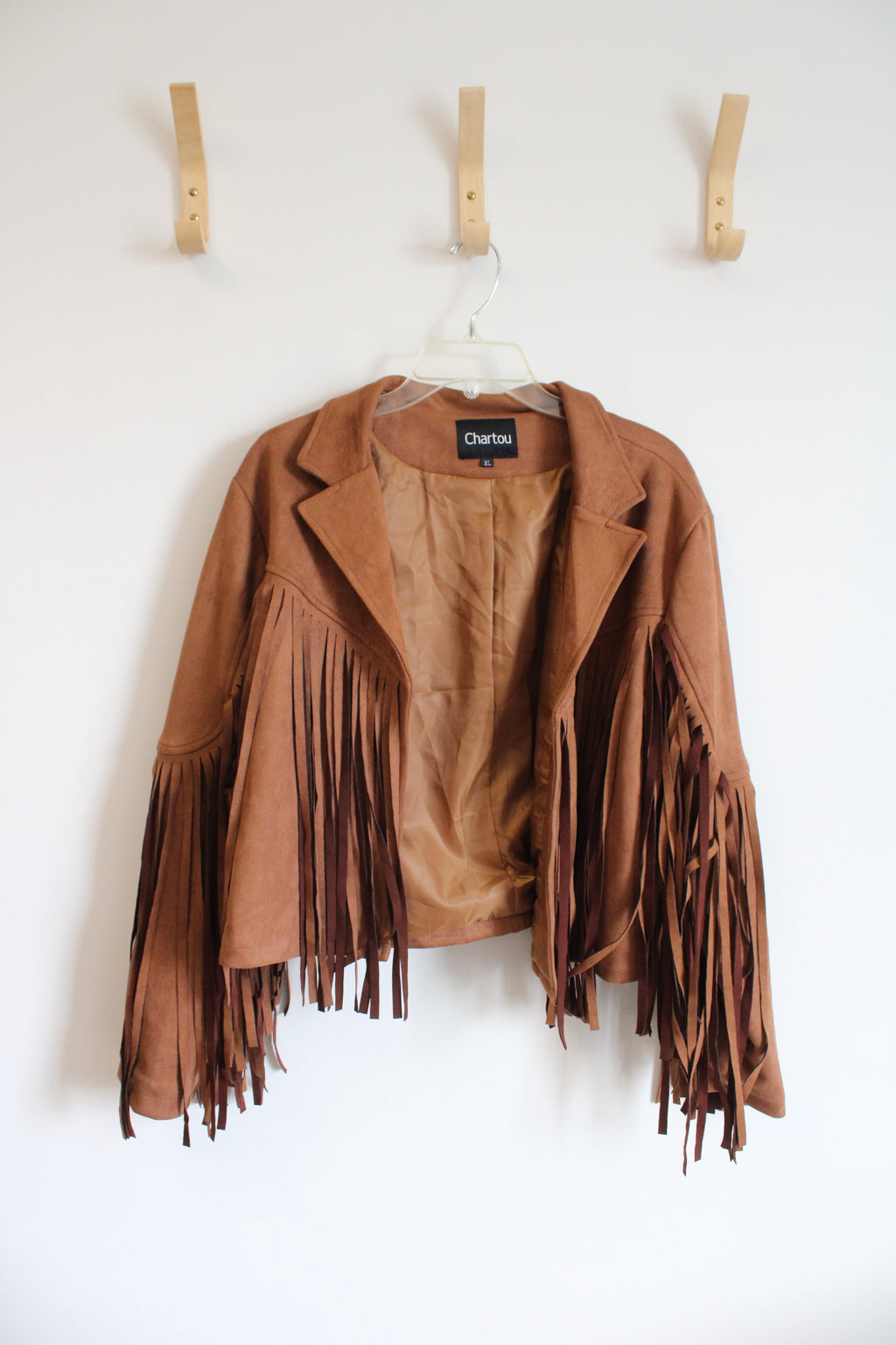 Chartou Brown Suede Fringe Jacket | XL