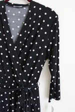 Avon Black Polka Dot Wrap Dress | M
