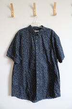 Sonoma Blue Floral Button Down Shirt | 3XL Tall