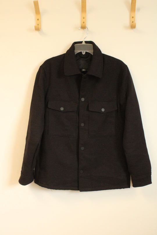 H&M Men's Black Trucker Heavyweight Knit Jacket | M